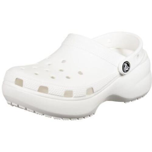Crocs Womens 206750-100 Classic Platform Clog W_white-size W8