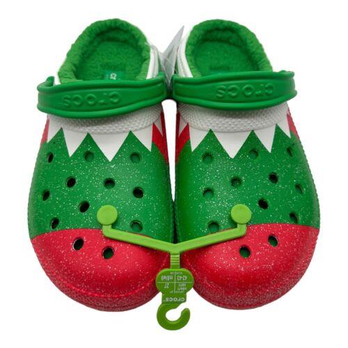 Crocs Classic Lined Holiday Christmas Elf Fur Lined Clogs Shoes Size M9/W11