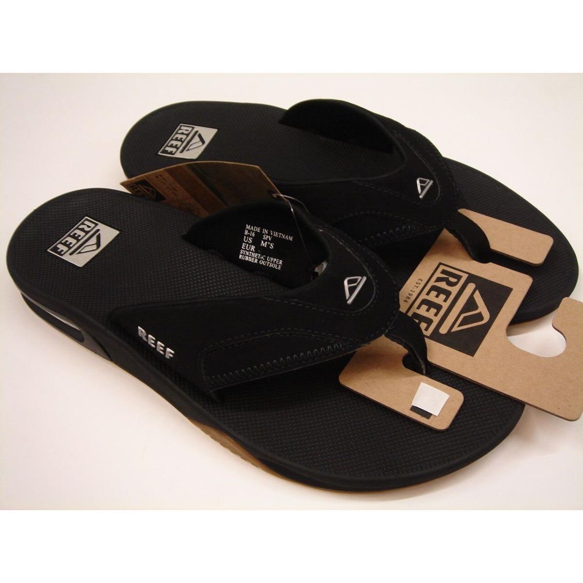 Reef Mens Fanning Black Silver 8