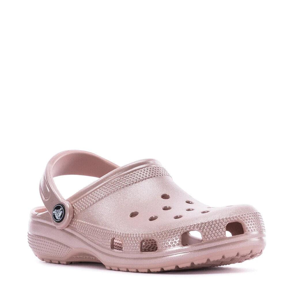 Crocs Classic 208586-6TY Men`s Pink/shimmer Comfort Crush Clogs Size US 13 SM2 - Pink Clay/Shimmer