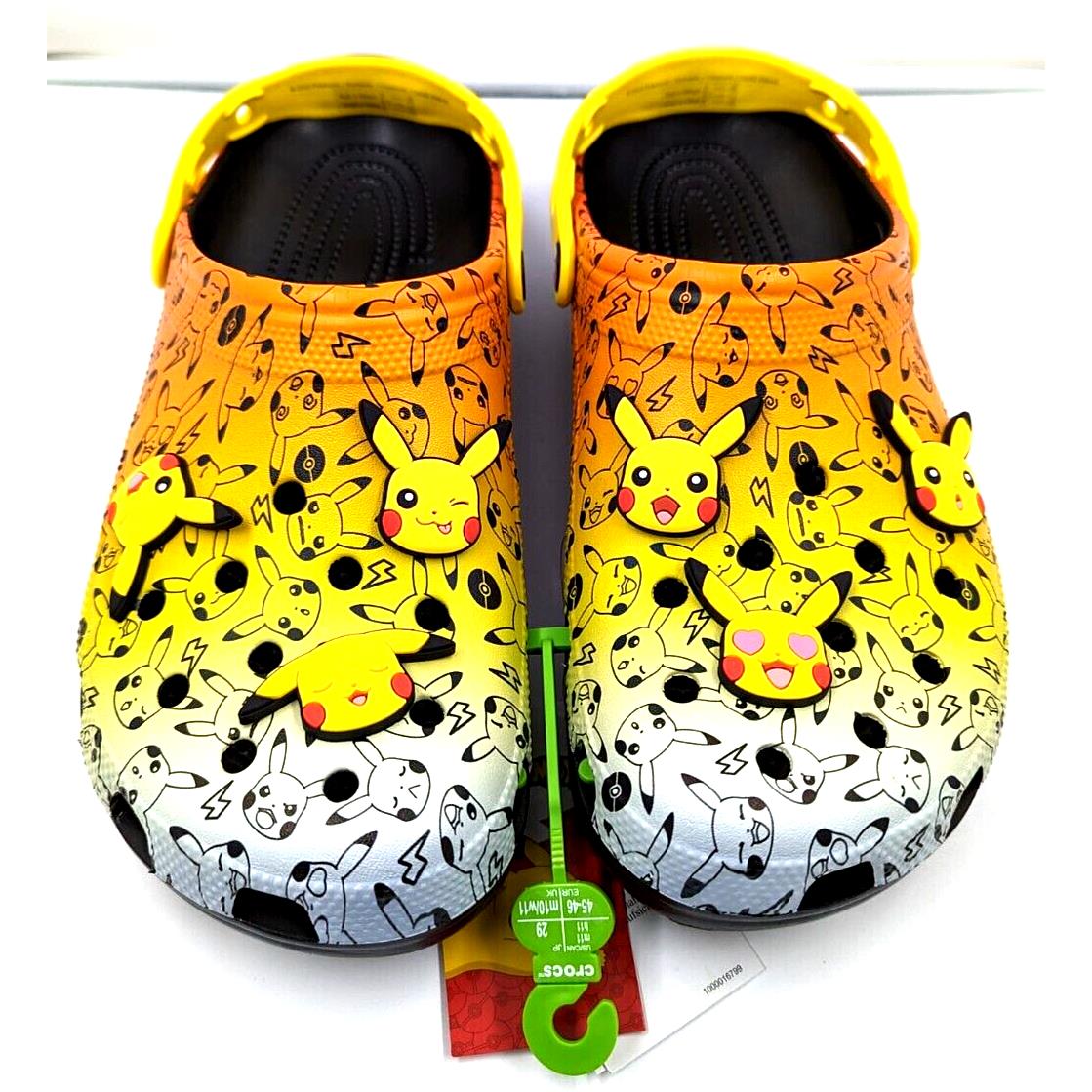 Crocs x Pokemon Pikachu Clog W/jibbitz Mens Size 11. 207761-0C4