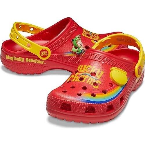 Crocs Lucky Charms Clogs Magically Delicious Cereal Red - Womens 8 / Mens 6