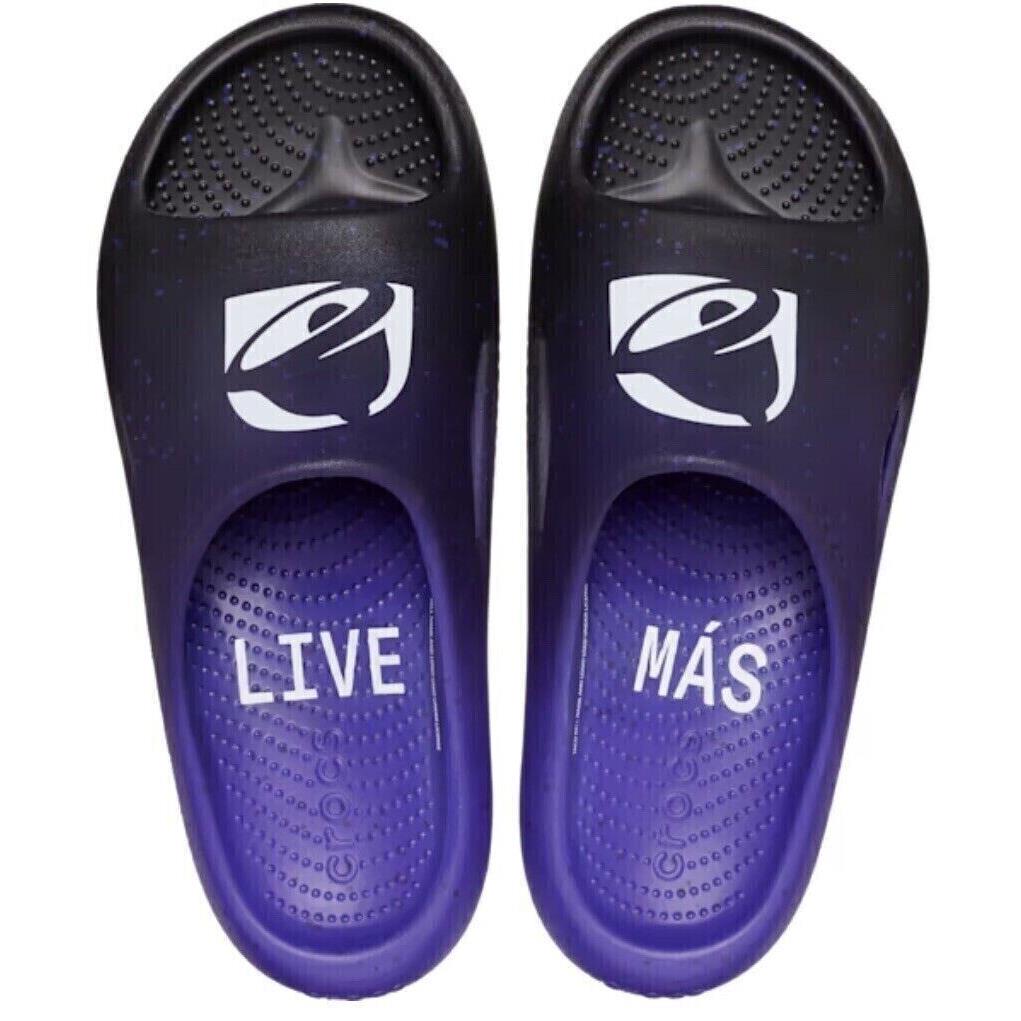 Crocs Live Más Taco Bell X Crocs Mellow Slide - Live M s - Men s 7 /women`s 9-Ultraviolet