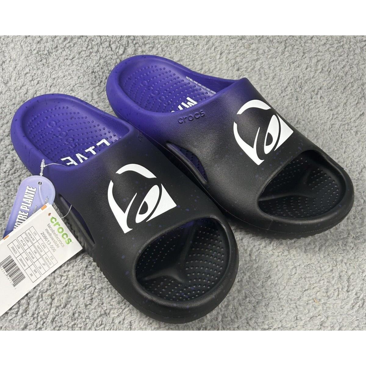 Crocs Live Más Taco Bell X Crocs Men s 8 Women`s 10 Mellow Slide Live M s Purple 208613-506