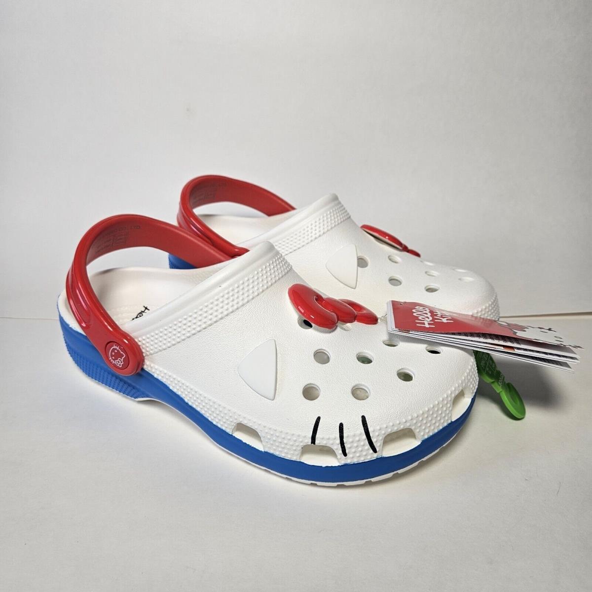 Crocs Hello Kitty Classic Clogs 50th Anniversary 2024 Womens Size 8 White Red