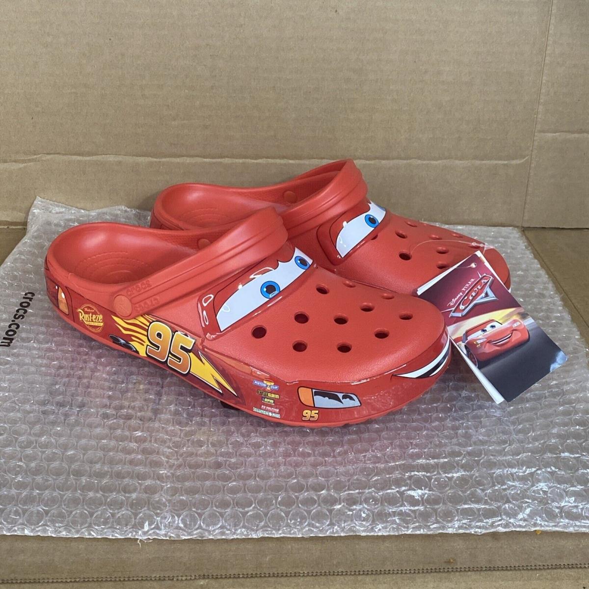 Lightning Mcqueen Crocs Clog Classics Size 10 Men`s / 12 Women`s 205759-610