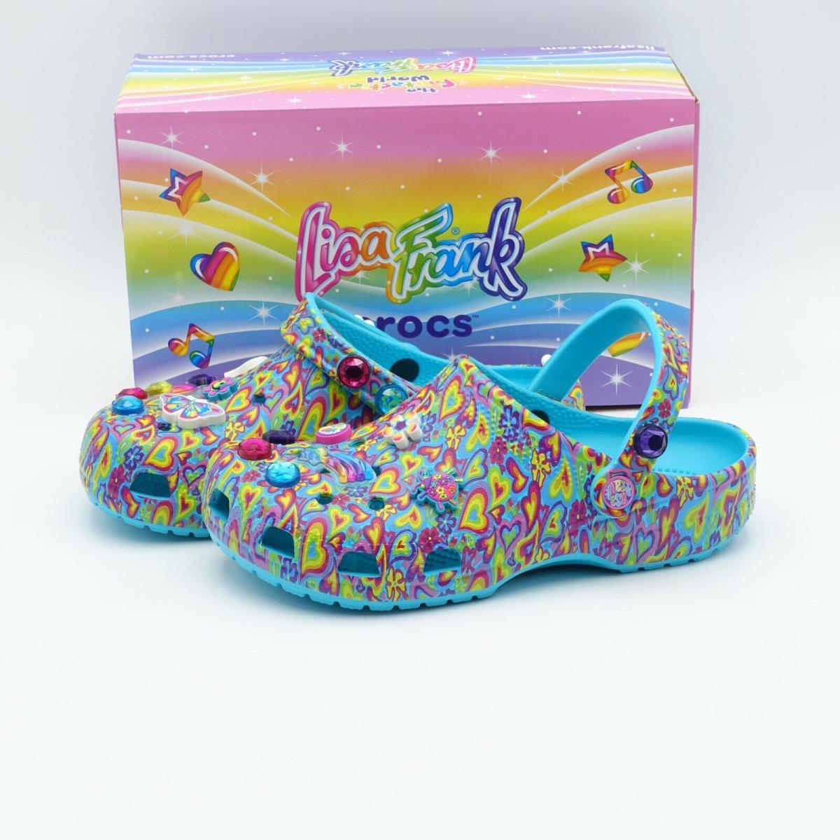 Size 6Y Youth / 8 Women`s Crocs Lisa Frank Clogs 207737-4SM Multi