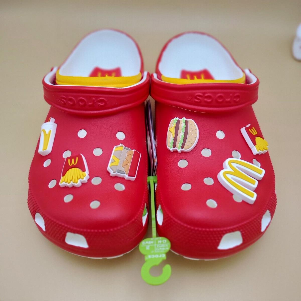 Mcdonald`s x Crocs Classic Clog `red/yellow-white` Men`s Size 10 209858-90H