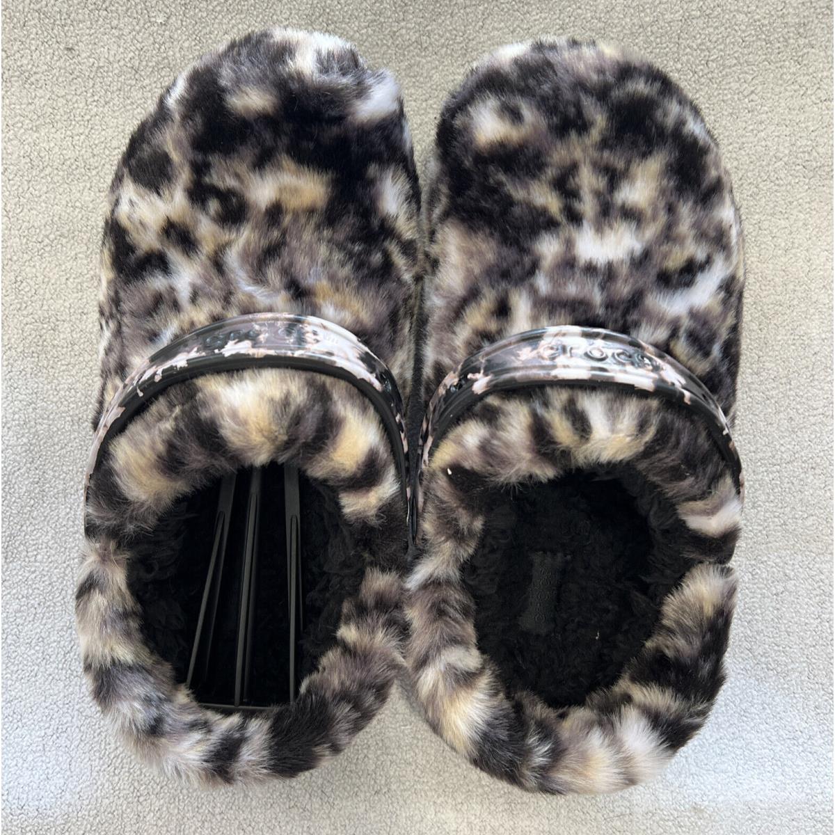 Crocs Classic Fur Sure Multi Color Dye Clogs Women s 8 / Mens 6 Black White