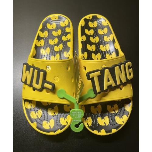 Wu-tang Clan X Crocs Slides Sandals Slippers Size M7 W9 Yellow Black