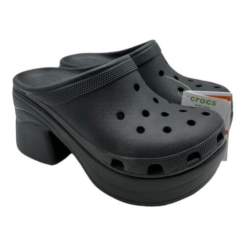 Crocs Siren Heeled Clog - Black Colored - 208547-001 - Women`s Size 8