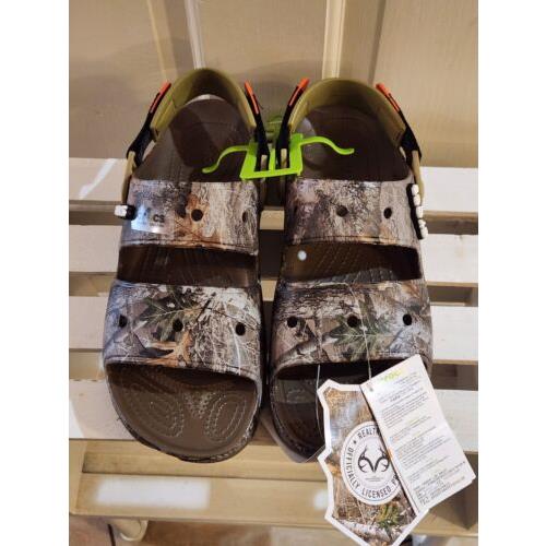 Crocs Camo All Terrain Realtree Edge Walnut Clog Sandals - Size M10/W 12