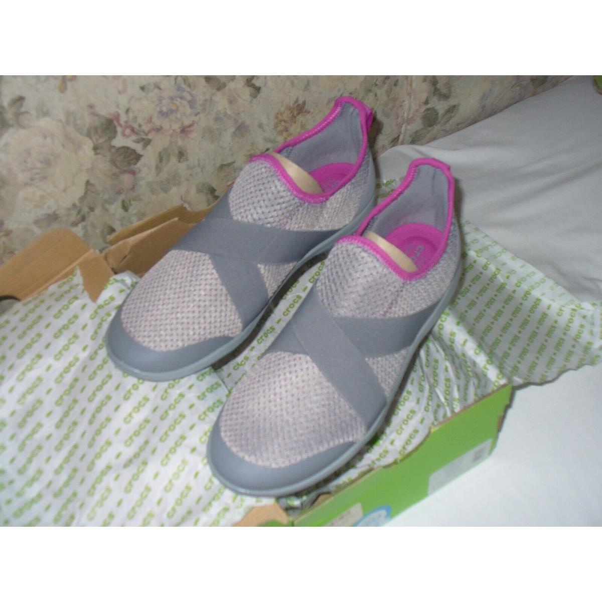 Crocs Women`s Swiftwater X Strap Gray/pink Sz 11 203997-07Z Look