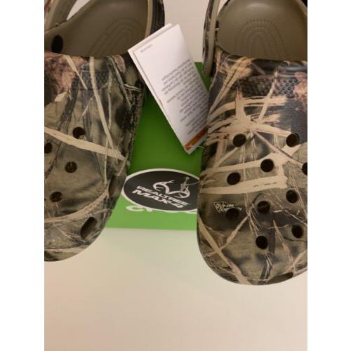 Realtree Crocs Classic Camo Clogs Shoes Unsex Green Gray Size Male 5 Female 7