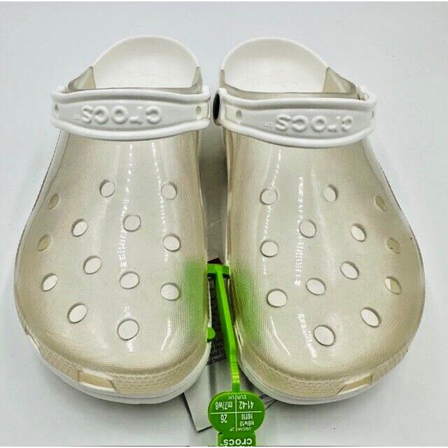 Crocs Classic White Translucent Clog Women Size 10