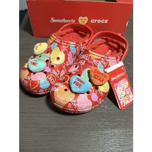 Crocs x Sweethearts Limited Edition Lined Clog White Red Multi Size J6