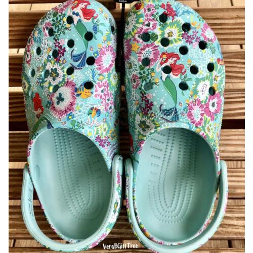 Vera Bradley Crocs Disney Clog Ariel Little Mermaid Pure Water Women 11