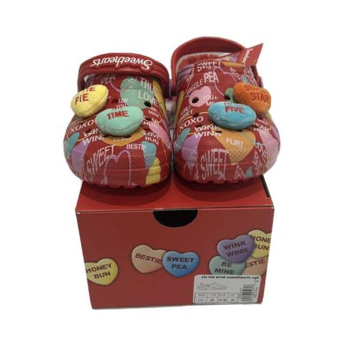 Crocs x Sweethearts Limited Edition Lined Clog White Red Multi Size j5