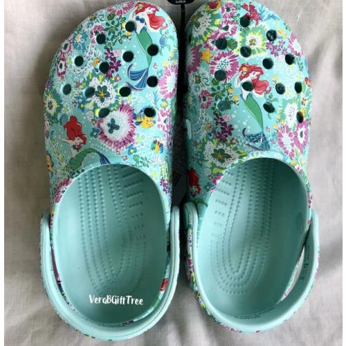 Vera Bradley Crocs Disney Clog Ariel Little Mermaid Pure Water Women 12