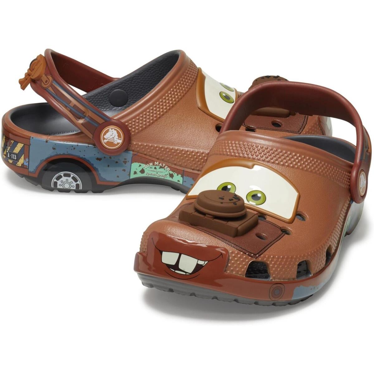 Crocs Disney Pixar Classic Clog Mater Crocs Junior Size J3 Kids Ships Today - Brown