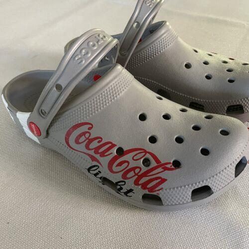 Crocs X Coca Cola Light Classic Clogs Coke Light Grey Mens 8 / Women s 10