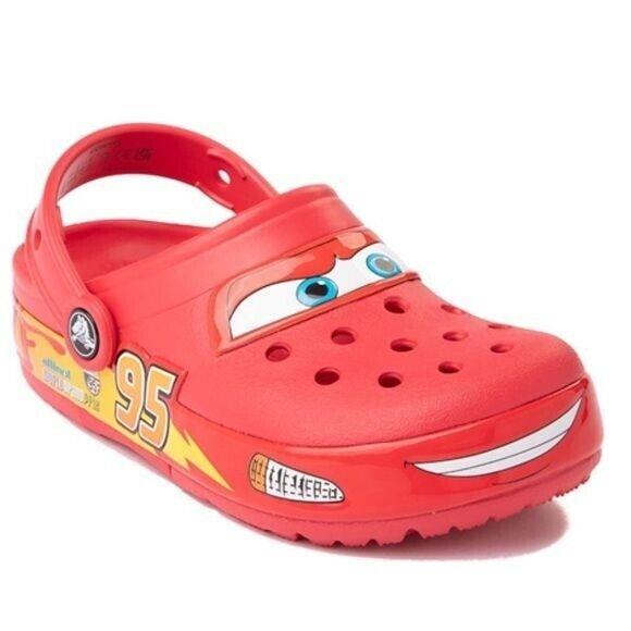 Kids Crocs Cars Lightning Mcqueen Crocband Clog Light Up sz C13