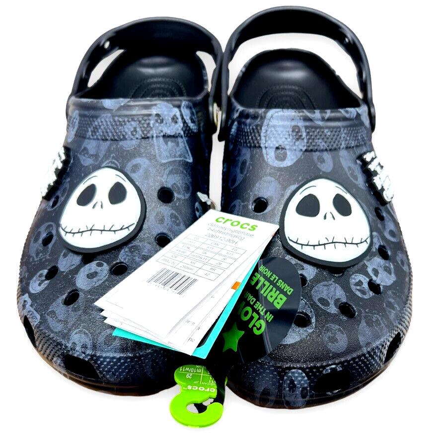 Crocs Disney Nightmare Before Christmas Glow In Dark Clogs Mens 11 Halloween