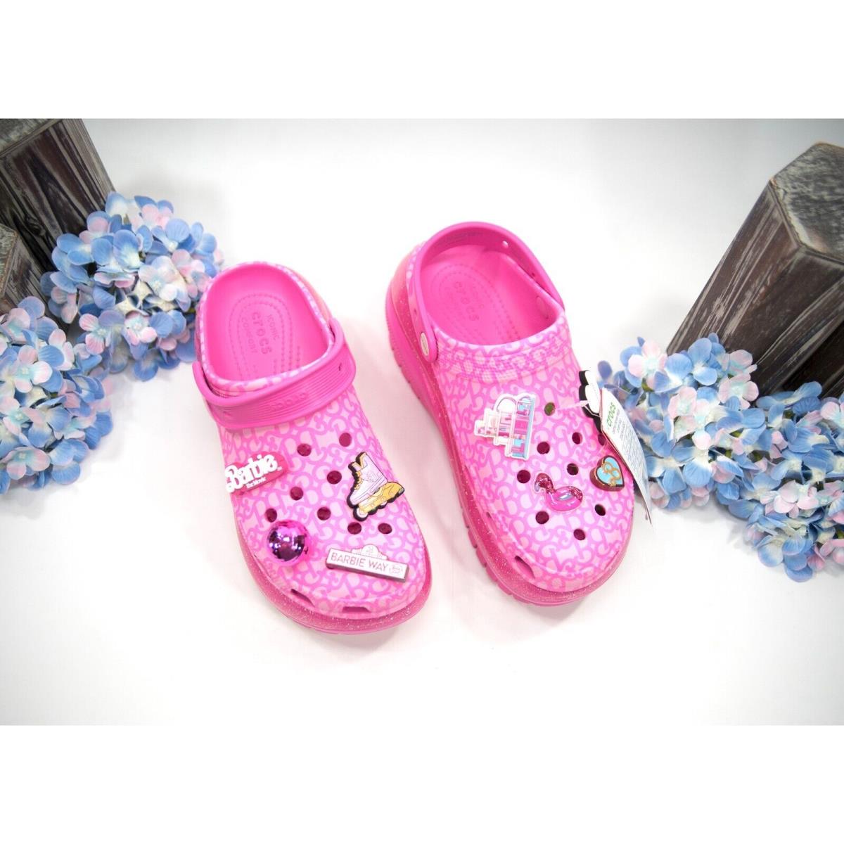 Crocs X Barbie The Movie Electric Pink Mega Crush Clog with Jibbitz