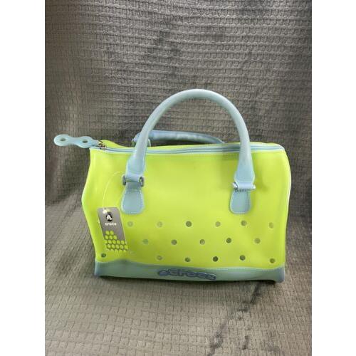 Crocs Jelly Translucent Green Satchel Bag Rare Blue and Green