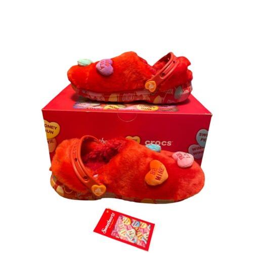 Sweethearts X Crocs Collab Rare Valentines Fur Sure Fuzzy Clog 8M/10W