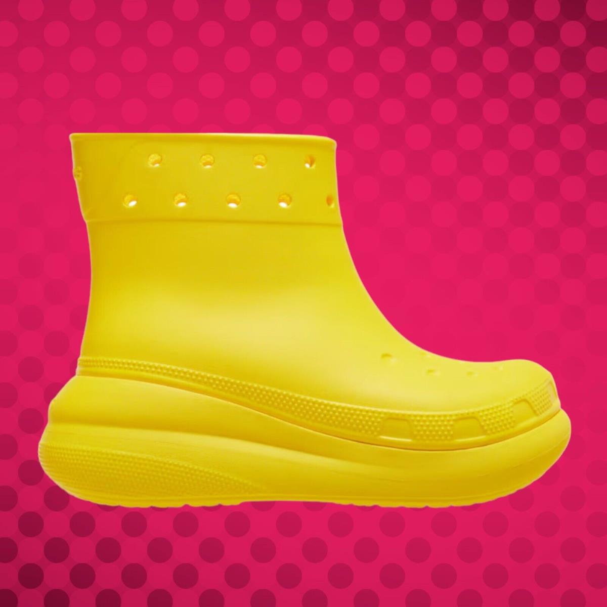 Crocs Classic Crush Rain Boot Lemon Yellow Size US M4/W6 Colors Release