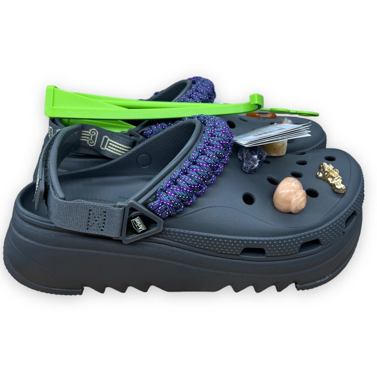 Aries X Crocs Hiker Xscape Clog Men`s Size 11 Gray Purple Strap Mushrooms