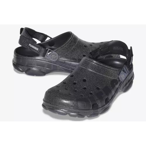 Pleasures x Crocs All Terrain Clog Black Size 9M 3M Reflective Complexcon