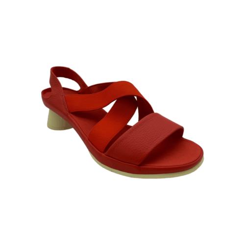 Camper Leather Heeled Sandals Alright Red