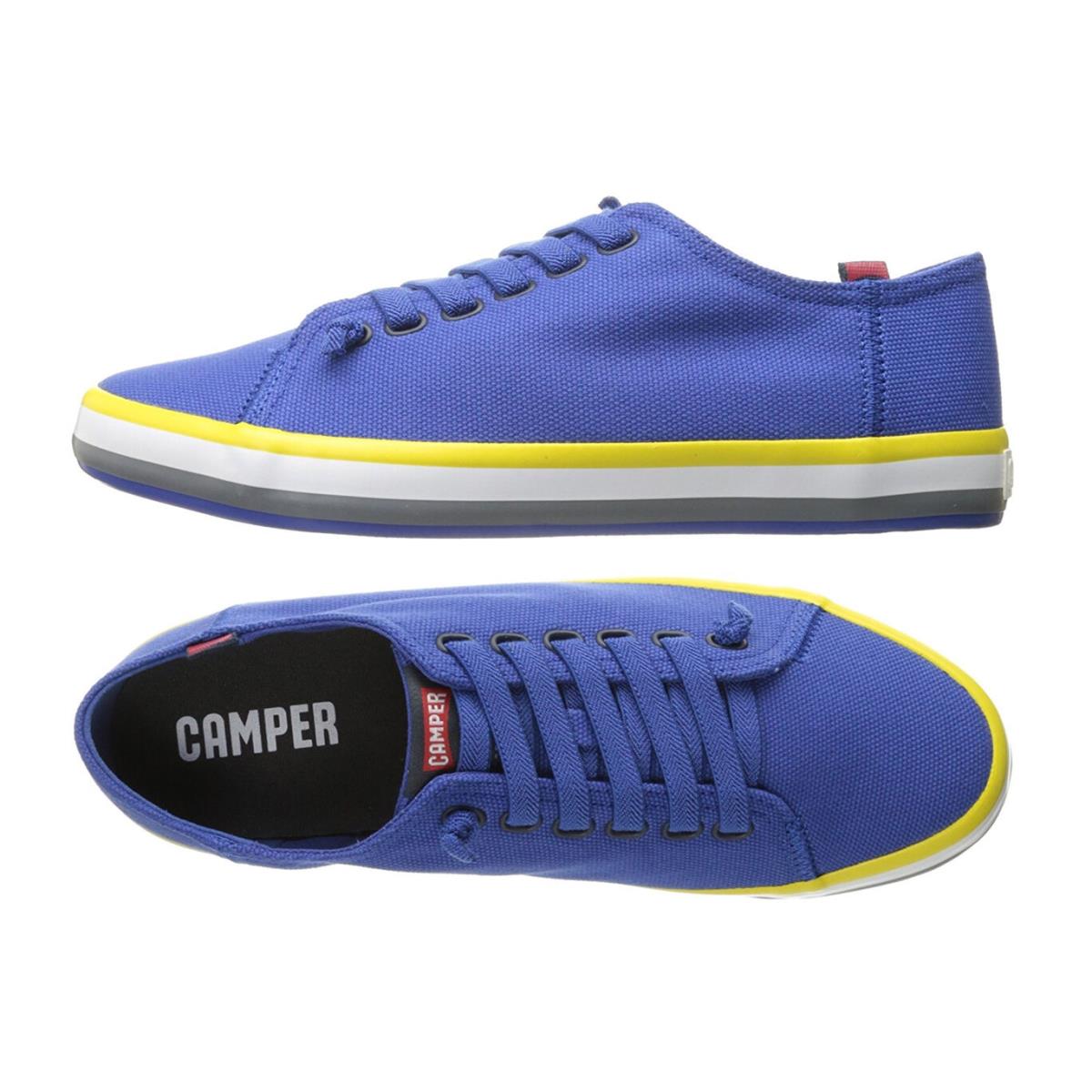 Camper Shoes Mens Camper Andratx Blue Canvas Sneakers Trainer Shoes