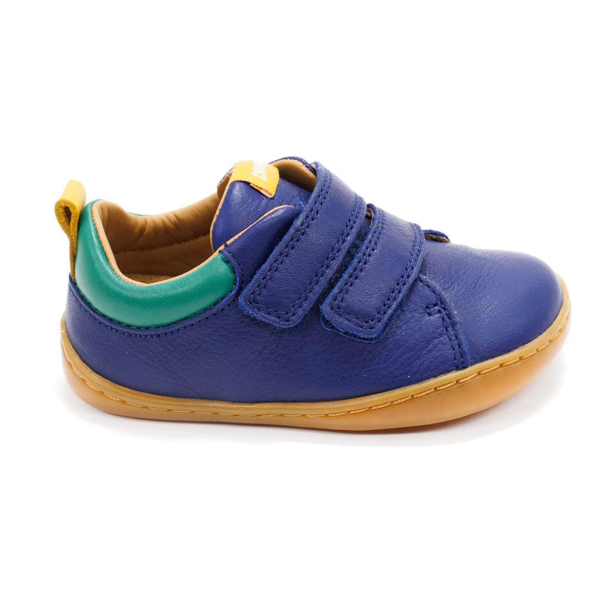 Infant Camper Peu Cami Leather Sneakers with Hook and Loop Closure Toddler Shoes - Blue