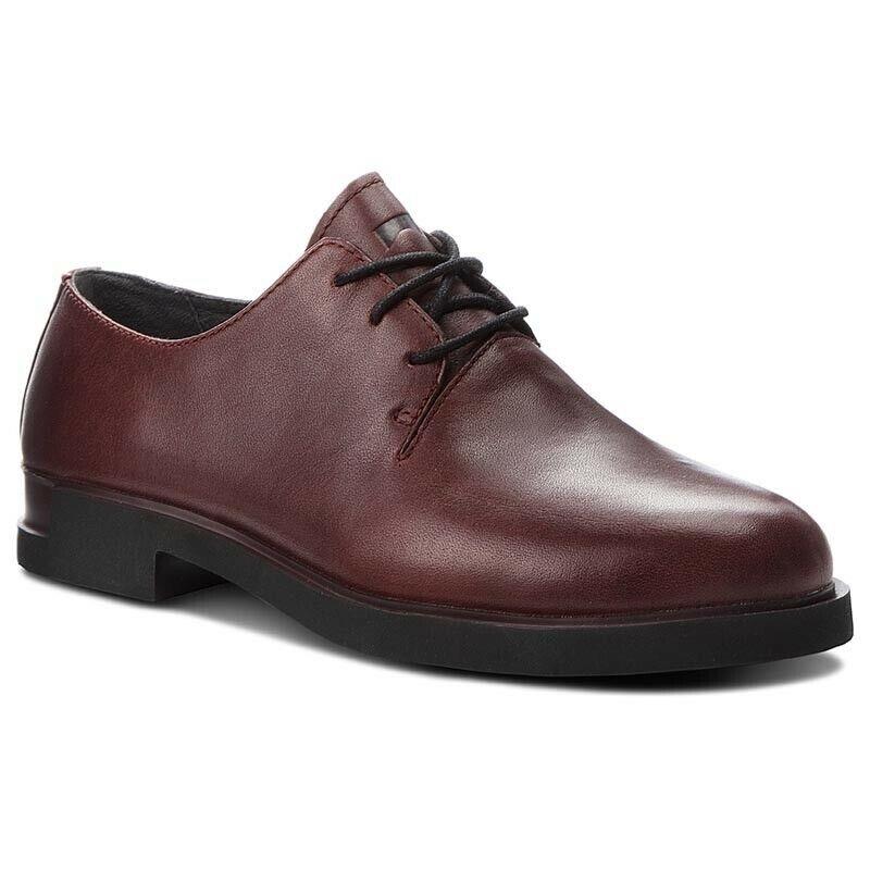 Women Camper Iman Oxford Shoes Burgundy Leather Lace Up Casual Shoes