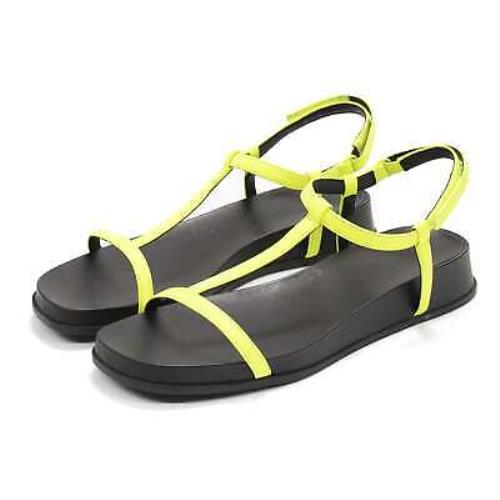 Camper Womens Flats Atonika Open Toe Leather Sandals Yellow