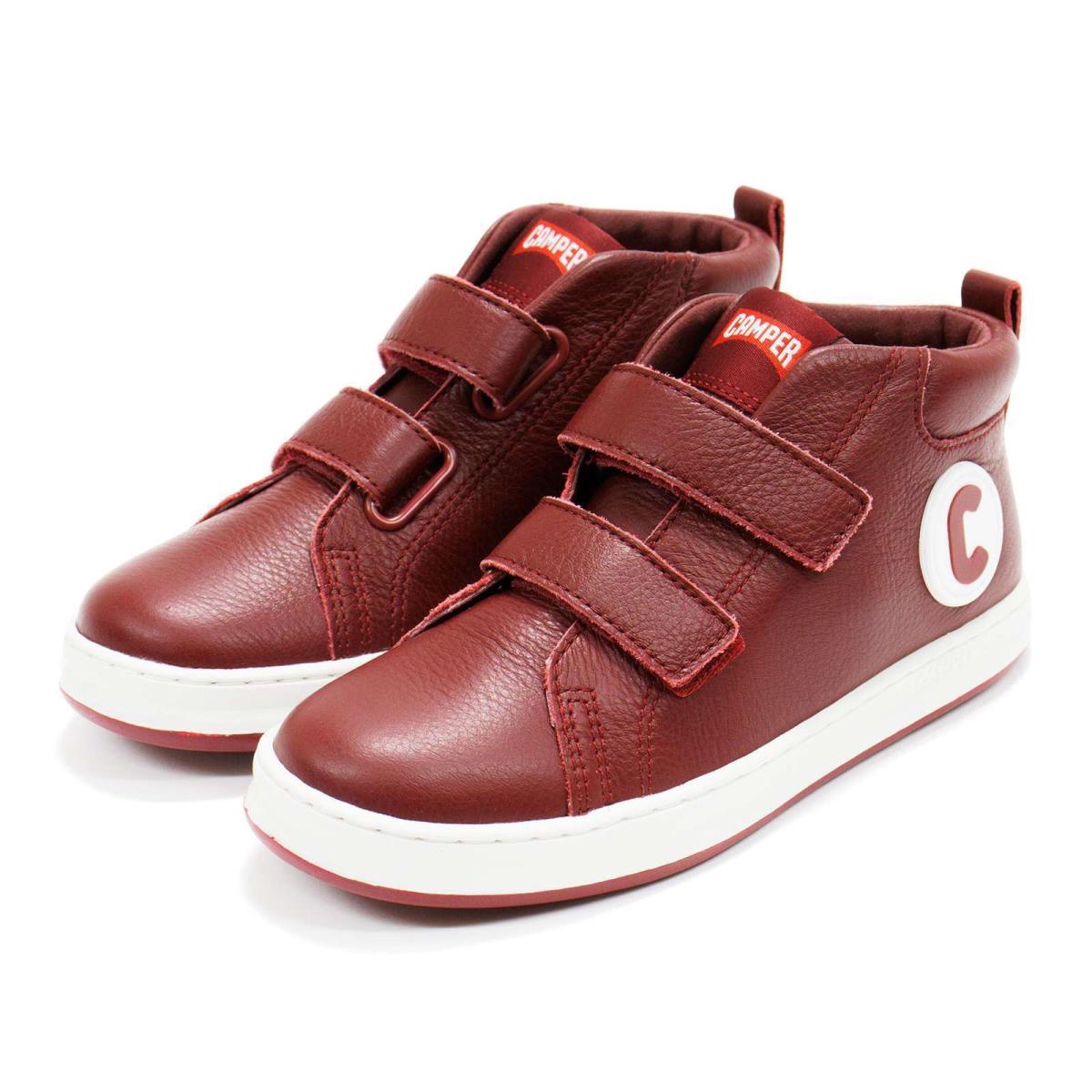 Camper Runner Four Kids Unisex Ankle-high Casual Leather Sneakers Red