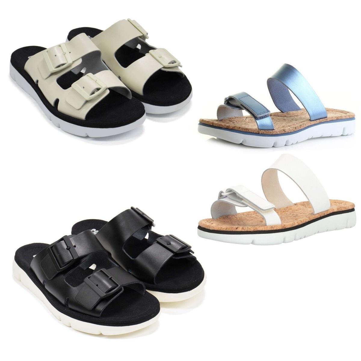 Camper Women`s Oruga Comfort Sandals Open Toe Easy Wear Summer Slide Shoes - White