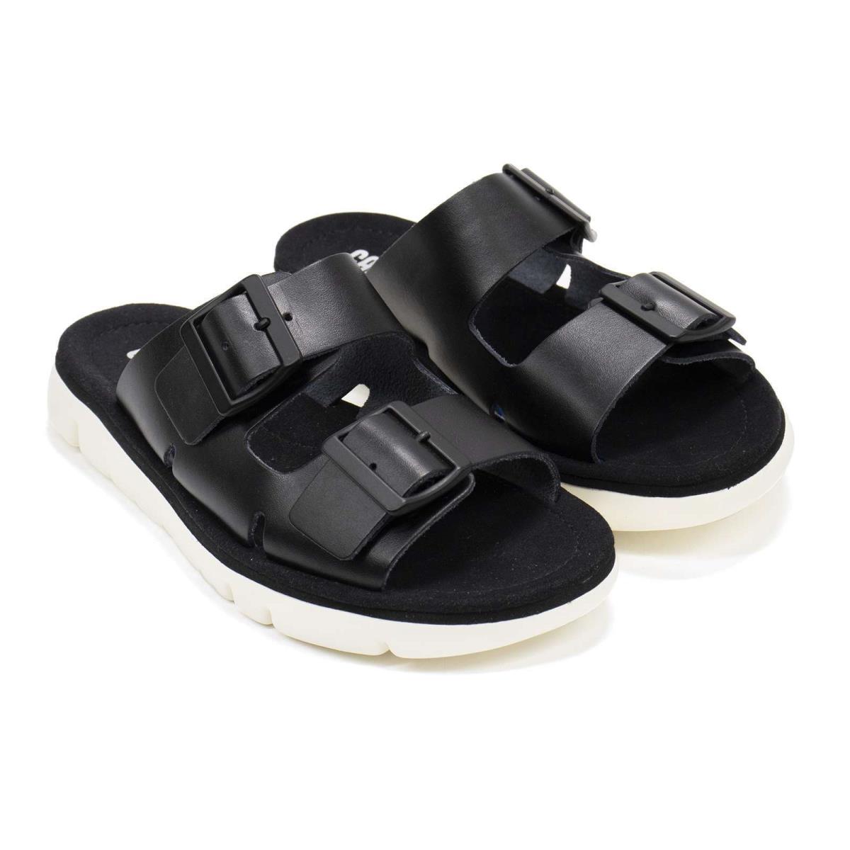 Camper Women`s Oruga Comfort Sandals Open Toe Easy Wear Summer Slide Shoes Black/White