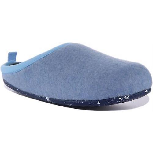 Camper Wabi Tweed Wool Felt Slip On Slippers Blue Womens US 5 - 10