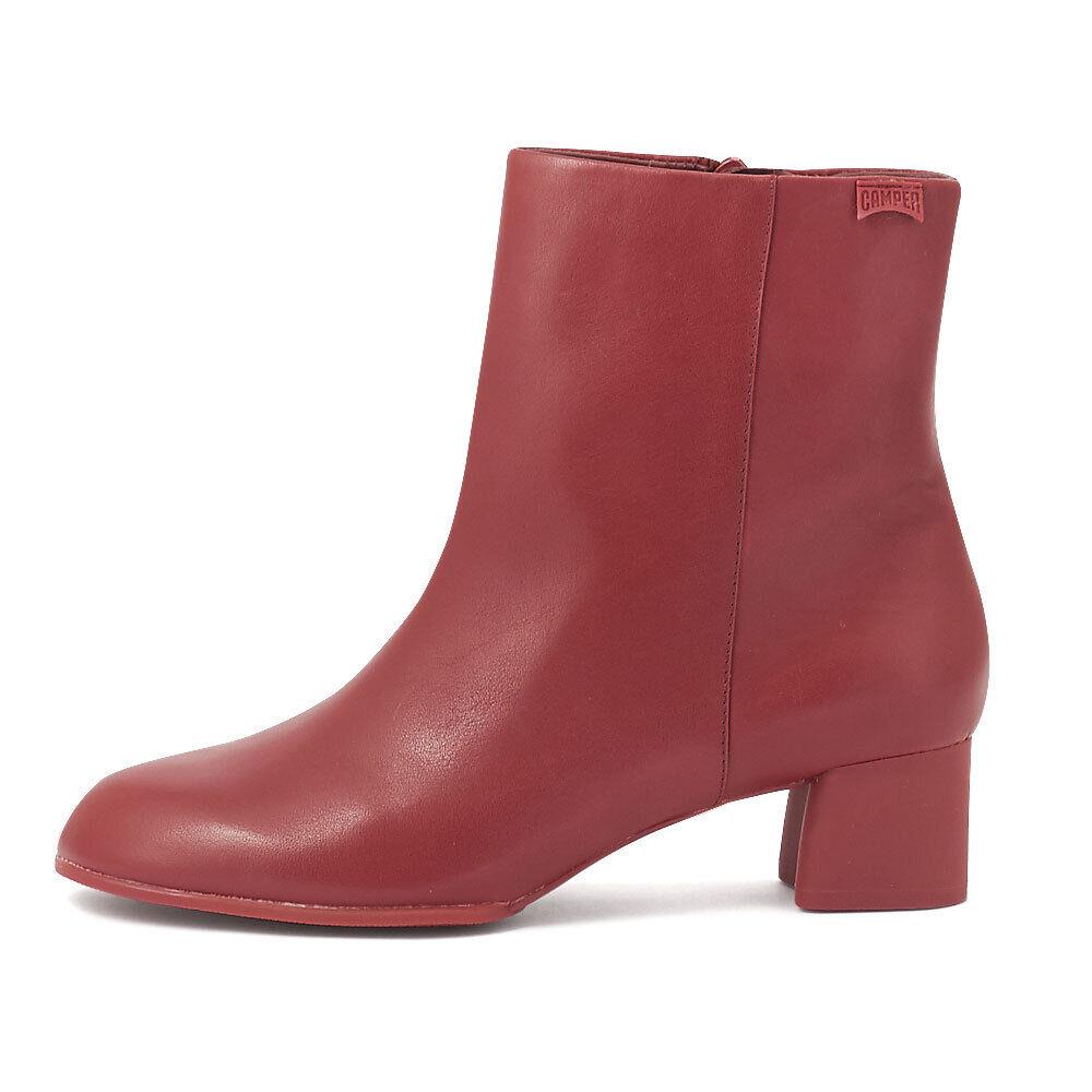 Women Camper Boots Katie Leather Ankle Boots Elegant Dress Bootie - Red