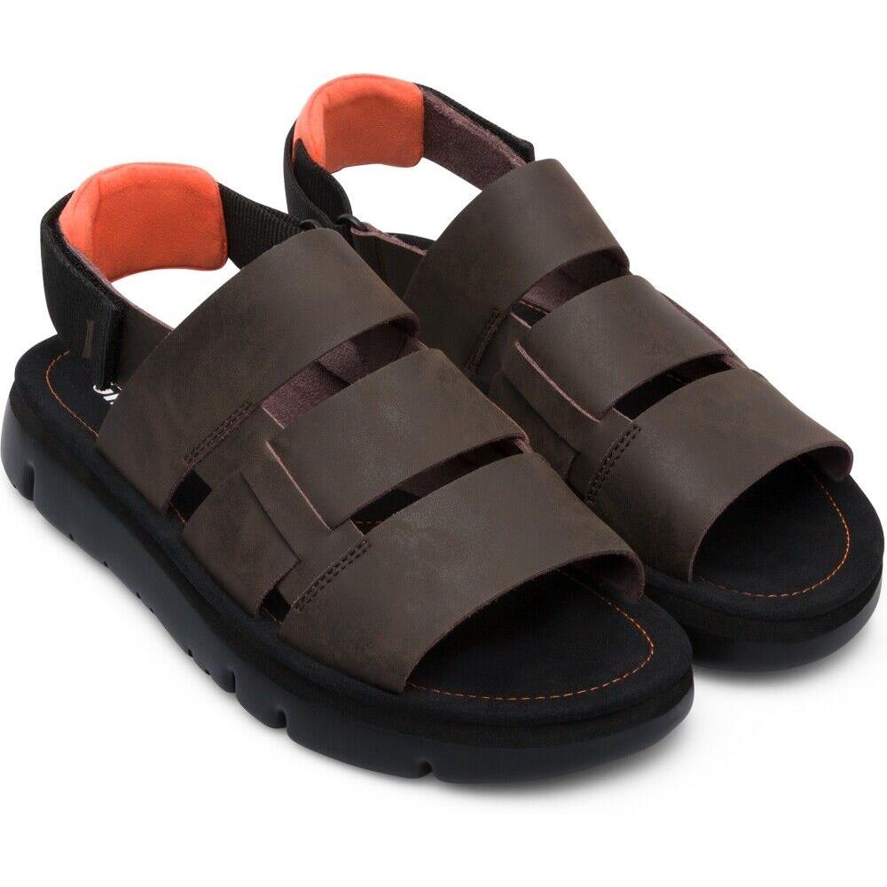 Mens Camper Oruga Leather Sandals with Adjustable Closure