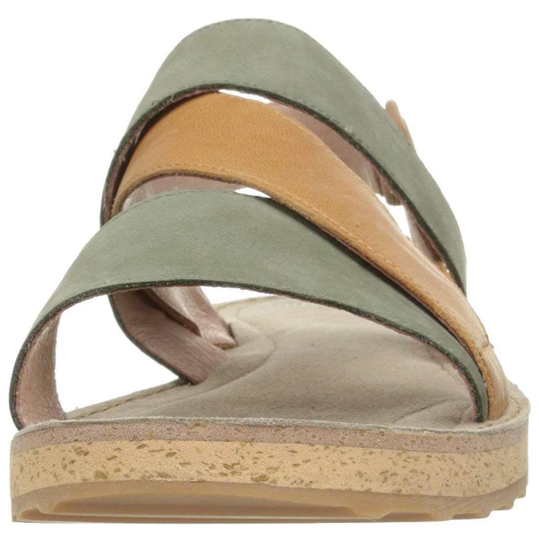 Camper Women`s Pim Pom Sandals Leather Strap Open Toe Summer Shoes Size 6 - Green