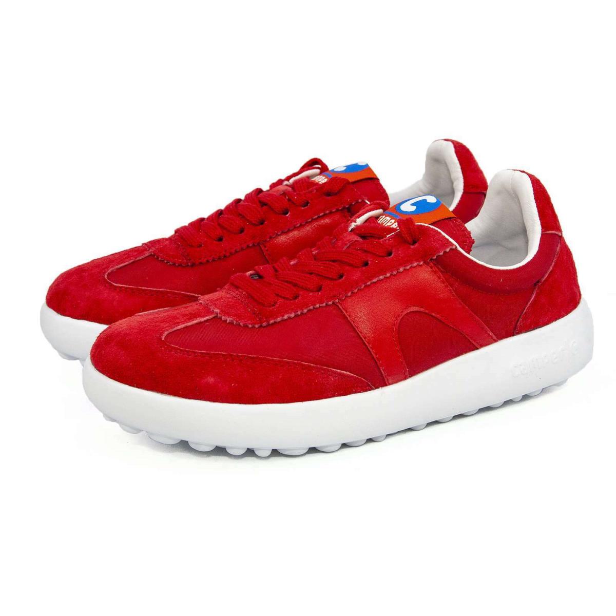 Camper Womens Casual Shoes Lace-up Pelotas Xlf Fashion Sneakers Red