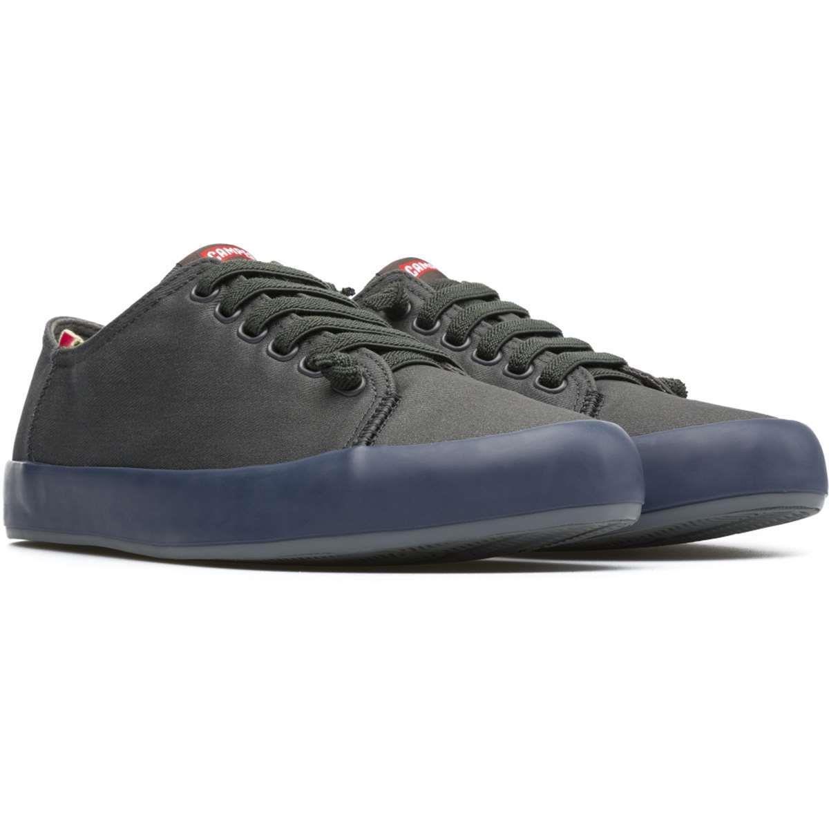 Camper Men Casual Shoes Andratx K100 Low Top Leather Canvas Fashion Sneakers Black/Navy