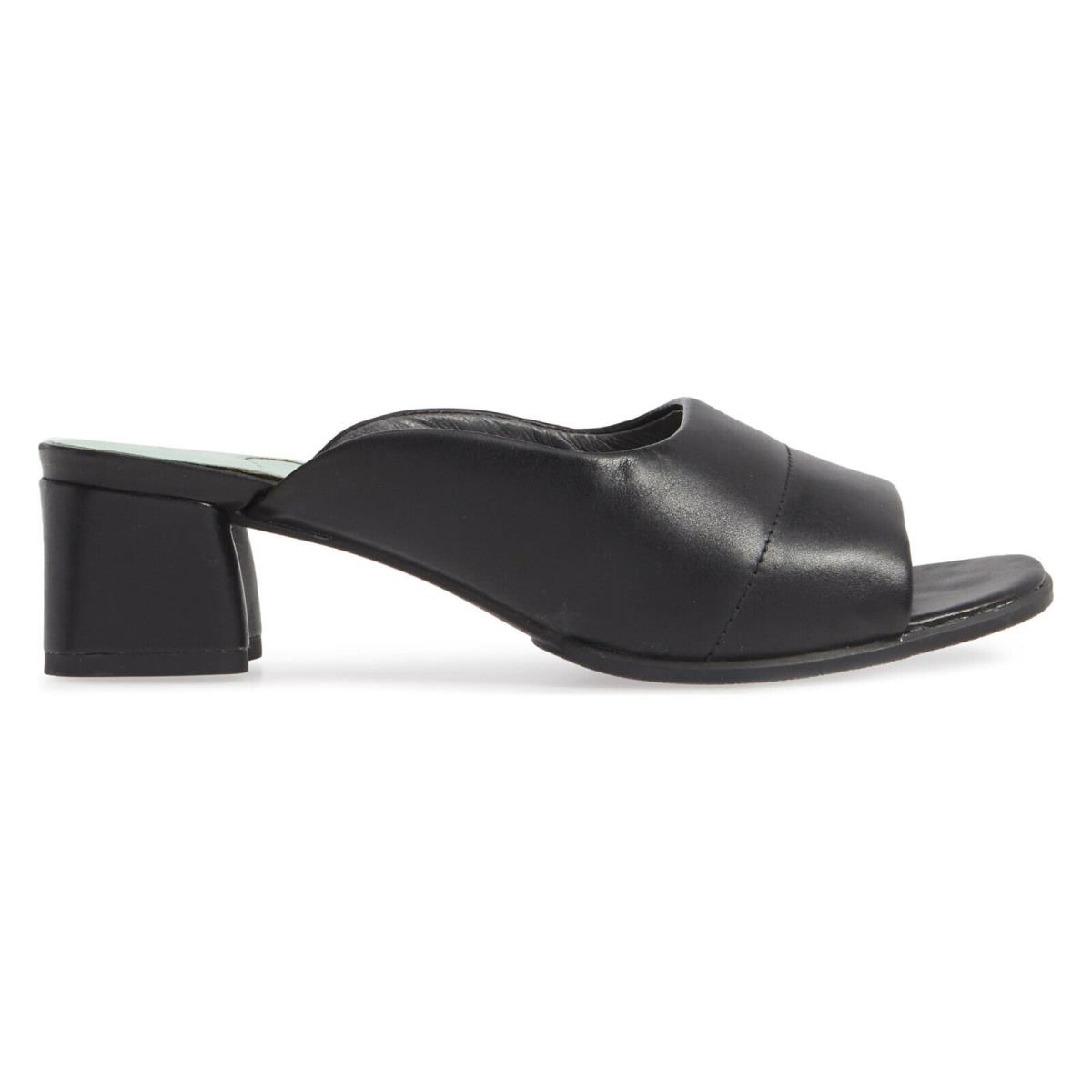 Womens Camper Katie Heel Leather Sandals Comfort Heel Slides Black