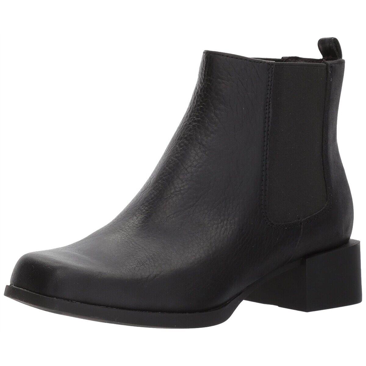 Camper Women Kobo Chelsea Bootie Black Leather Slip On Comfort Boots Black