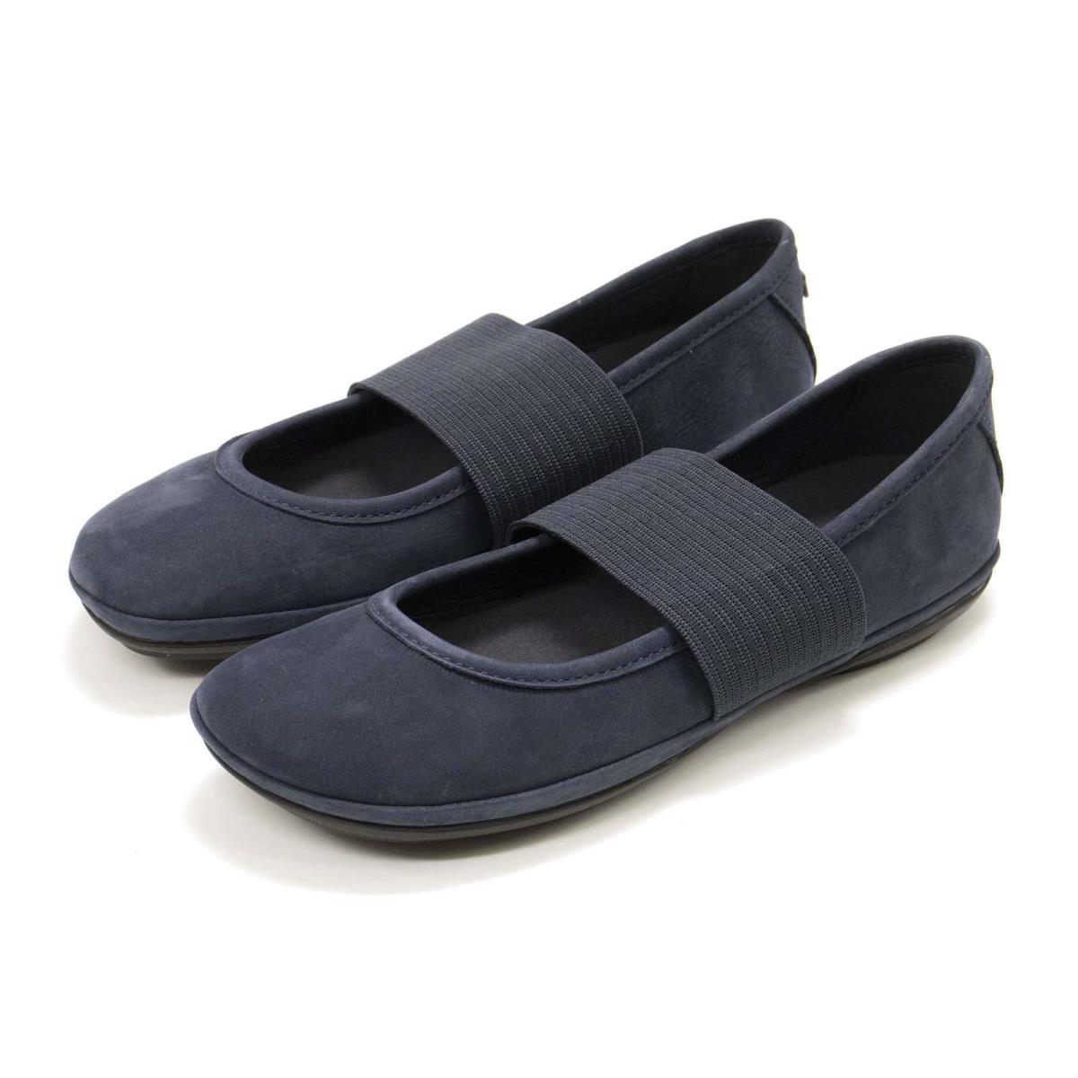 Women`s Camper Right Nina Mary Jane Ballet Leather Flats Slip On Shoes Blue